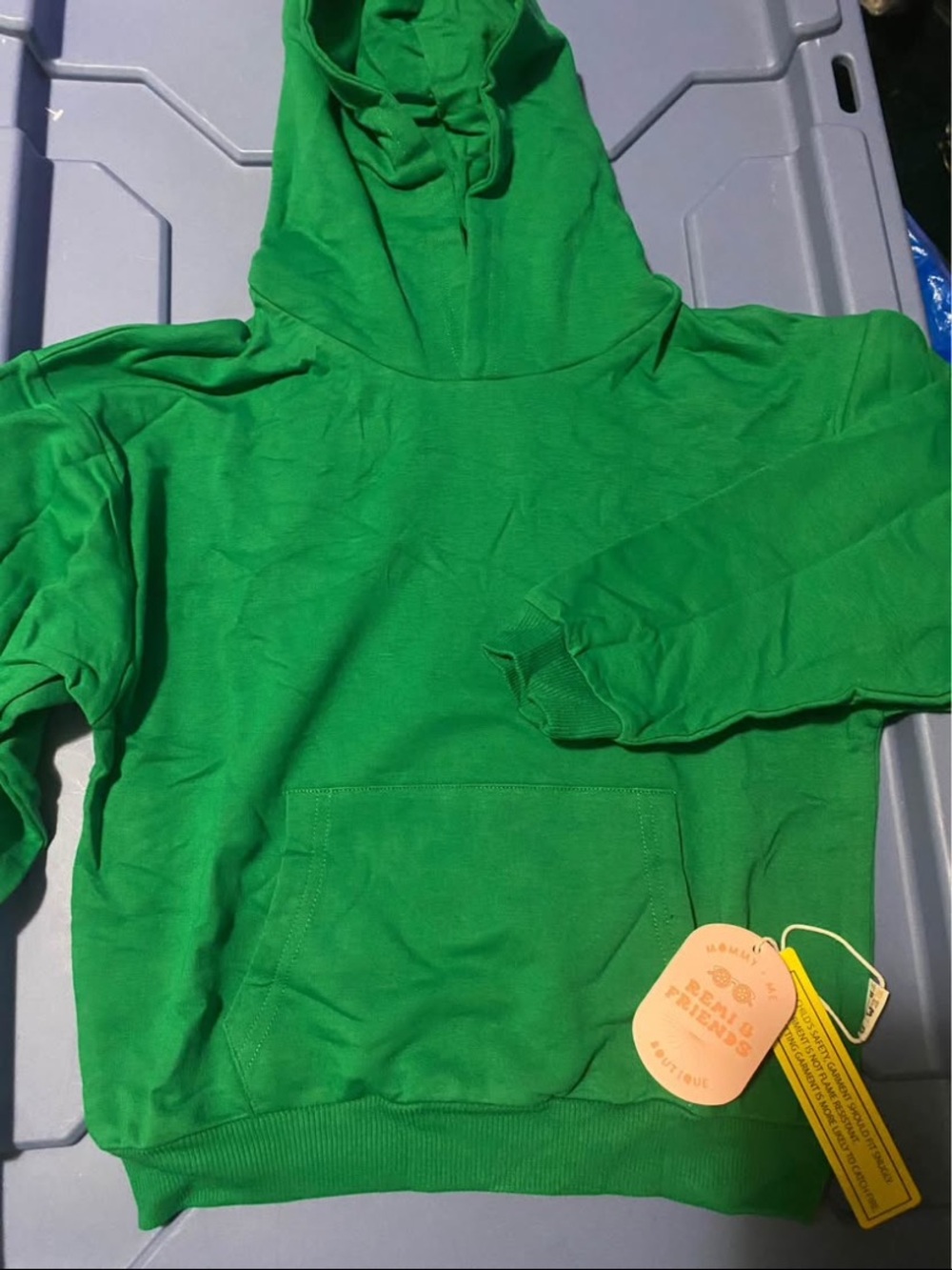 Kids Green Hooded Sweatshirt and shorts- Matching Set Piece 7/8 NWT